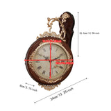 Maxbell Double Sided Wall Clock Battery Operated Non Ticking Silent Decorative Clock Brown