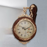 Maxbell Double Sided Wall Clock Battery Operated Non Ticking Silent Decorative Clock Brown