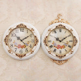 Maxbell Double Sided Wall Clock Quiet Farmhouse Decorative Clock for Villa Porch Bar White