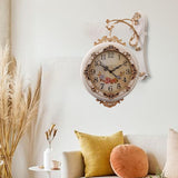 Maxbell Double Sided Wall Clock Quiet Farmhouse Decorative Clock for Villa Porch Bar White