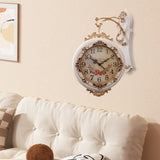 Maxbell Double Sided Wall Clock Quiet Farmhouse Decorative Clock for Villa Porch Bar White