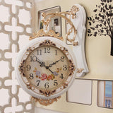 Maxbell Double Sided Wall Clock Quiet Farmhouse Decorative Clock for Villa Porch Bar White