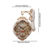 Maxbell Double Sided Wall Clock Quiet Farmhouse Decorative Clock for Villa Porch Bar White