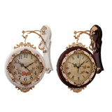 Maxbell Double Sided Wall Clock Quiet Farmhouse Decorative Clock for Villa Porch Bar White