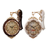 Maxbell Double Sided Wall Clock Quiet Farmhouse Decorative Clock for Villa Porch Bar White