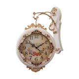 Maxbell Double Sided Wall Clock Quiet Farmhouse Decorative Clock for Villa Porch Bar White