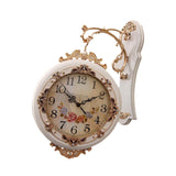Maxbell Double Sided Wall Clock Quiet Farmhouse Decorative Clock for Villa Porch Bar White