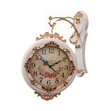 Maxbell Double Sided Wall Clock Quiet Farmhouse Decorative Clock for Villa Porch Bar White