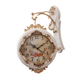 Maxbell Double Sided Wall Clock Quiet Farmhouse Decorative Clock for Villa Porch Bar White