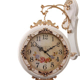 Maxbell Double Sided Wall Clock Quiet Farmhouse Decorative Clock for Villa Porch Bar White