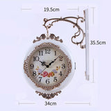 Maxbell Double Sided Wall Clock Quiet Farmhouse Decorative Clock for Villa Porch Bar White