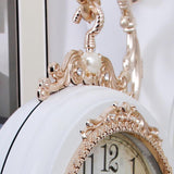 Maxbell Double Sided Wall Clock Quiet Farmhouse Decorative Clock for Villa Porch Bar White