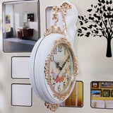 Maxbell Double Sided Wall Clock Quiet Farmhouse Decorative Clock for Villa Porch Bar White