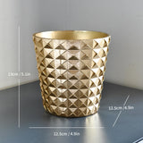 Maxbell Resin Flower Pot Creative Small Plant Container for Windowsill Bedroom Patio Gold