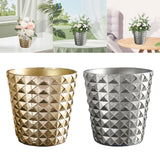 Maxbell Resin Flower Pot Creative Small Plant Container for Windowsill Bedroom Patio Gold
