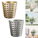 Maxbell Resin Flower Pot Creative Small Plant Container for Windowsill Bedroom Patio Gold