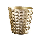 Maxbell Resin Flower Pot Creative Small Plant Container for Windowsill Bedroom Patio Gold