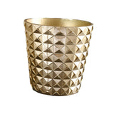 Maxbell Resin Flower Pot Creative Small Plant Container for Windowsill Bedroom Patio Gold