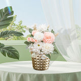 Maxbell Resin Flower Pot Creative Small Plant Container for Windowsill Bedroom Patio Gold
