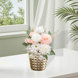 Maxbell Resin Flower Pot Creative Small Plant Container for Windowsill Bedroom Patio Gold