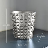 Maxbell Resin Flower Pot Creative Small Plant Container for Windowsill Bedroom Patio Silver