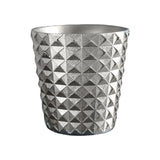 Maxbell Resin Flower Pot Creative Small Plant Container for Windowsill Bedroom Patio Silver