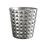Maxbell Resin Flower Pot Creative Small Plant Container for Windowsill Bedroom Patio Silver