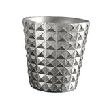 Maxbell Resin Flower Pot Creative Small Plant Container for Windowsill Bedroom Patio Silver