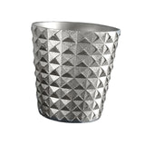Maxbell Resin Flower Pot Creative Small Plant Container for Windowsill Bedroom Patio Silver