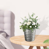 Maxbell Resin Flower Pot Creative Small Plant Container for Windowsill Bedroom Patio Silver