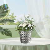 Maxbell Resin Flower Pot Creative Small Plant Container for Windowsill Bedroom Patio Silver