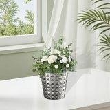 Maxbell Resin Flower Pot Creative Small Plant Container for Windowsill Bedroom Patio Silver