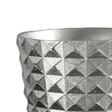 Maxbell Resin Flower Pot Creative Small Plant Container for Windowsill Bedroom Patio Silver