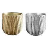 Maxbell Resin Flower Pot Small Flowerpot for Indoor Outdoor Plants Garden Windowsill Gold