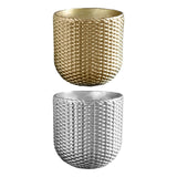 Maxbell Resin Flower Pot Small Flowerpot for Indoor Outdoor Plants Garden Windowsill Gold