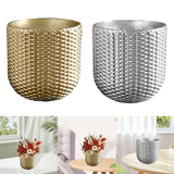 Maxbell Resin Flower Pot Small Flowerpot for Indoor Outdoor Plants Garden Windowsill Gold