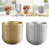 Maxbell Resin Flower Pot Small Flowerpot for Indoor Outdoor Plants Garden Windowsill Gold