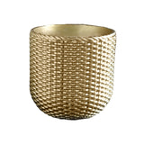 Maxbell Resin Flower Pot Small Flowerpot for Indoor Outdoor Plants Garden Windowsill Gold