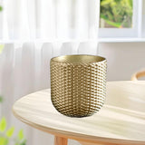 Maxbell Resin Flower Pot Small Flowerpot for Indoor Outdoor Plants Garden Windowsill Gold