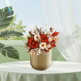 Maxbell Resin Flower Pot Small Flowerpot for Indoor Outdoor Plants Garden Windowsill Gold