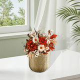 Maxbell Resin Flower Pot Small Flowerpot for Indoor Outdoor Plants Garden Windowsill Gold