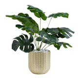 Maxbell Resin Flower Pot Small Flowerpot for Indoor Outdoor Plants Garden Windowsill Gold