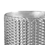 Maxbell Resin Flower Pot Small Flowerpot for Indoor Outdoor Plants Garden Windowsill Silver