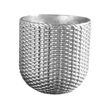 Maxbell Resin Flower Pot Small Flowerpot for Indoor Outdoor Plants Garden Windowsill Silver