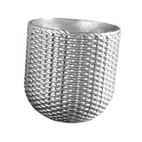 Maxbell Resin Flower Pot Small Flowerpot for Indoor Outdoor Plants Garden Windowsill Silver