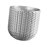 Maxbell Resin Flower Pot Small Flowerpot for Indoor Outdoor Plants Garden Windowsill Silver