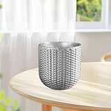 Maxbell Resin Flower Pot Small Flowerpot for Indoor Outdoor Plants Garden Windowsill Silver