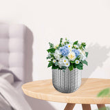 Maxbell Resin Flower Pot Small Flowerpot for Indoor Outdoor Plants Garden Windowsill Silver