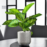 Maxbell Resin Flower Pot Small Flowerpot for Indoor Outdoor Plants Garden Windowsill Silver