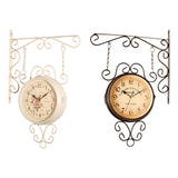 Maxbell Double Sided Wall Mounted Clock Quiet Antique Design for Home Kitchen Office white